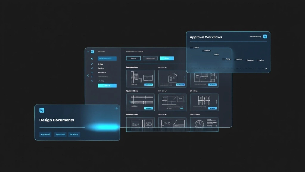 A user interface showing design documents and approval workflows, utilizing structured engineering principles to manage EPC project documentation.